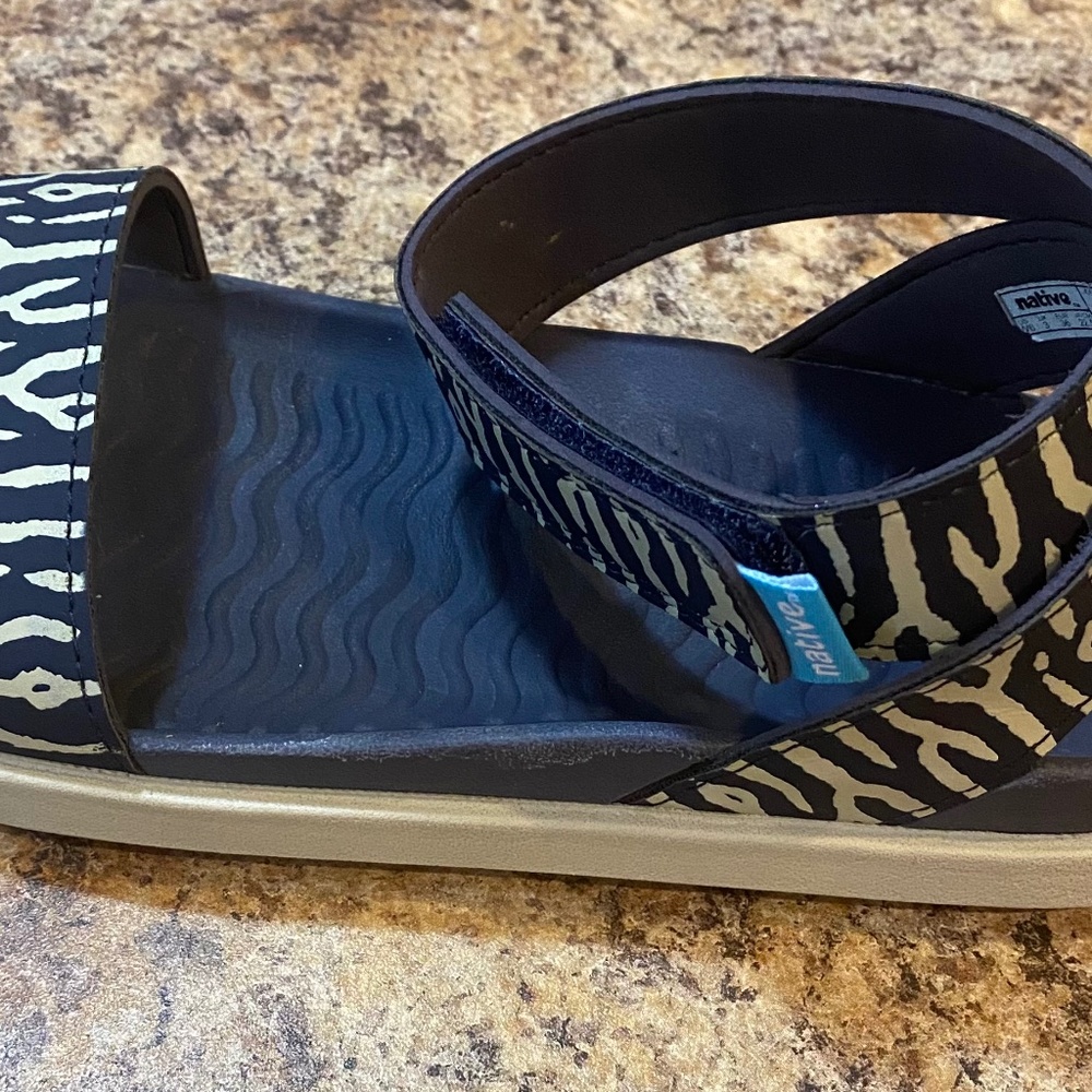 Native Charley Gray Zebra Hook And Loop Womens Sa… - image 1